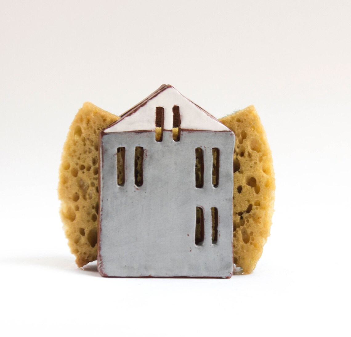 Gray Housenapkin Holdersponge Holderceramic Housekitchen Etsy