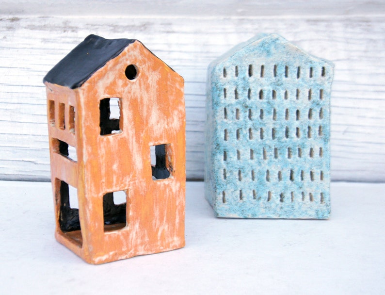 House Tealight and Candle HolderCeramic HouseCandle Etsy