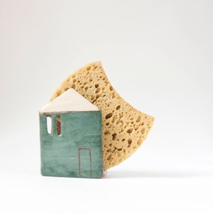 Tin House-Sponge Holder-Napkin Holder- Kitchen Decor-Ceramics And Pottery