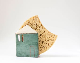 Tin House-Sponge Holder-Napkin Holder- Kitchen Decor-Ceramics And Pottery