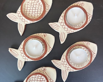Ceramic Tea Light Holder-Tealight holder-Ceramic Fish-Candle Stand-Ceramics And Pottery