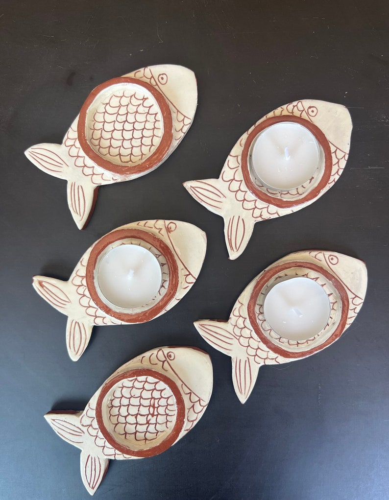 Ceramic Tea Light Holder-Tealight holder-Ceramic Fish-Candle Stand-Ceramics And Pottery image 1