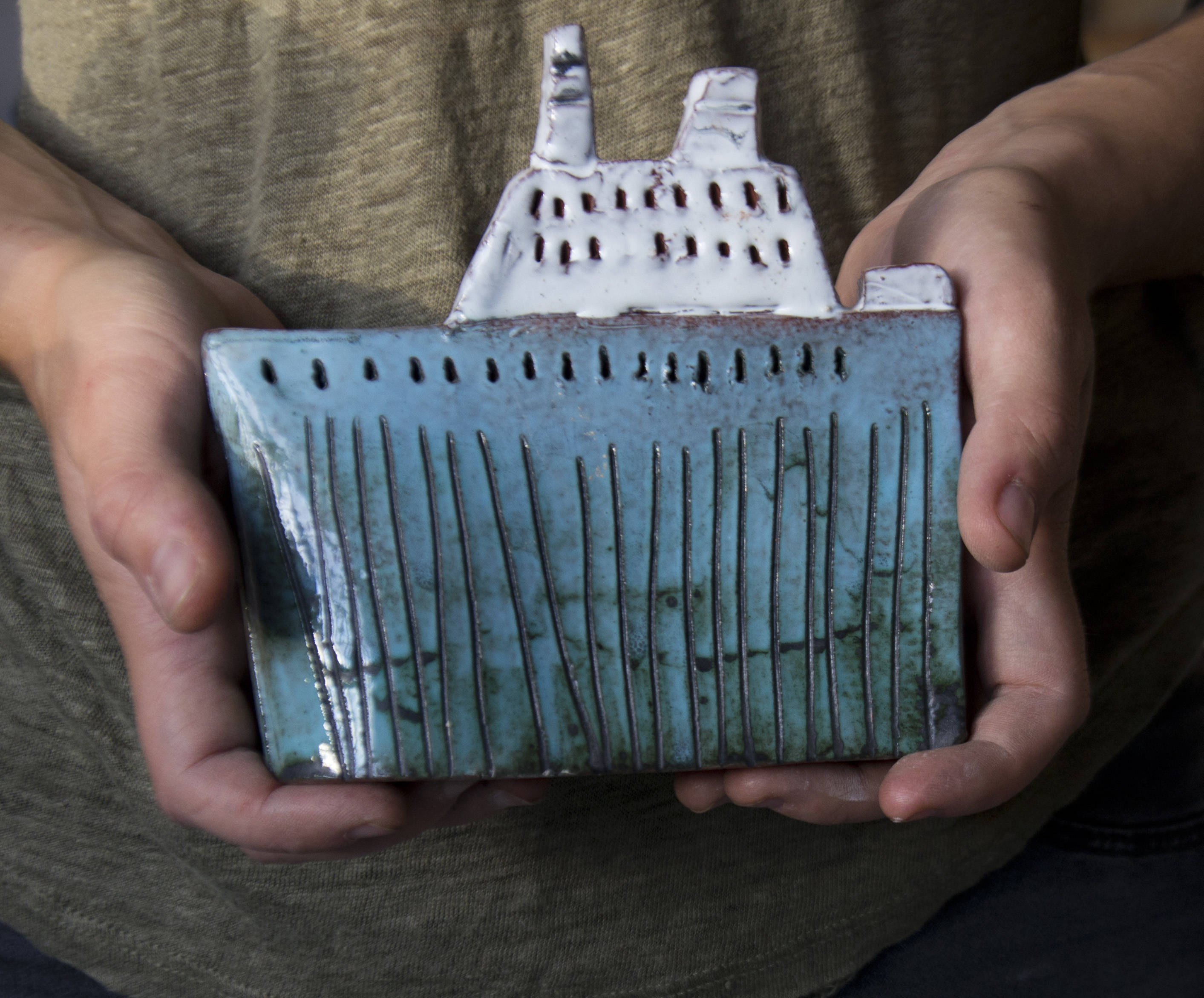 Navire en Céramique-Bateau Miniature-Maquette de Navire-Décor Nautique-Décor Océanique-Céramique et 