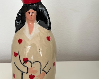 Handmade Ceramics- Candle Holder- Pajama Girl- Gift For Her