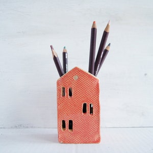 Teacher Appreciation Gift-Teacher Gift-Ceramic House-End of year teacher gift-Office-Desk-Pencil Holder image 3