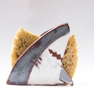 Shark Sponge Holder-Napkin Holder-Housewarming Gift-Ceramics And Pottery