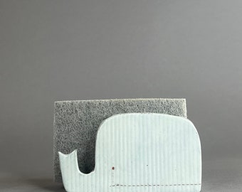 Blue Whale -Kitchen Sponge Holder- Whale Decor-Napkin Holder-Ceramics And Pottery