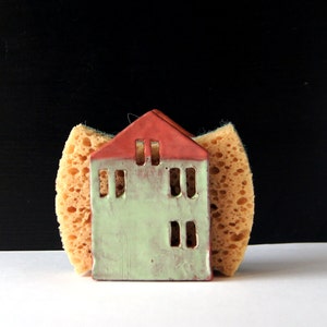 Serviettenhalter-Schwammhalter-Keramik Haus-Keramik und Keramik-Housewarming Geschenk