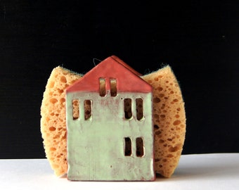 Napkin Holder-Sponge Holder-Ceramic House-Ceramics And Pottery-Housewarming Gift