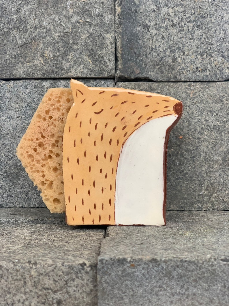 Fox Sponge Holder-Ceramic Holder-Napkin Holder-Ceramics And Pottery-Free Shipping image 1