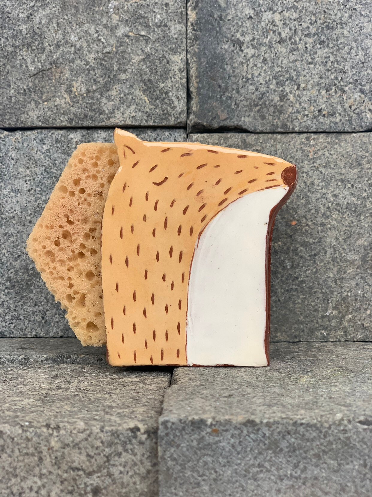 Fox Sponge Holder-Ceramic Holder-Napkin Holder-Ceramics & Pottery-Livraison Gratuite