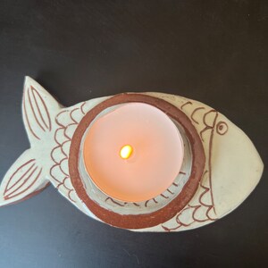 Ceramic Tea Light Holder-Tealight holder-Ceramic Fish-Candle Stand-Ceramics And Pottery image 3