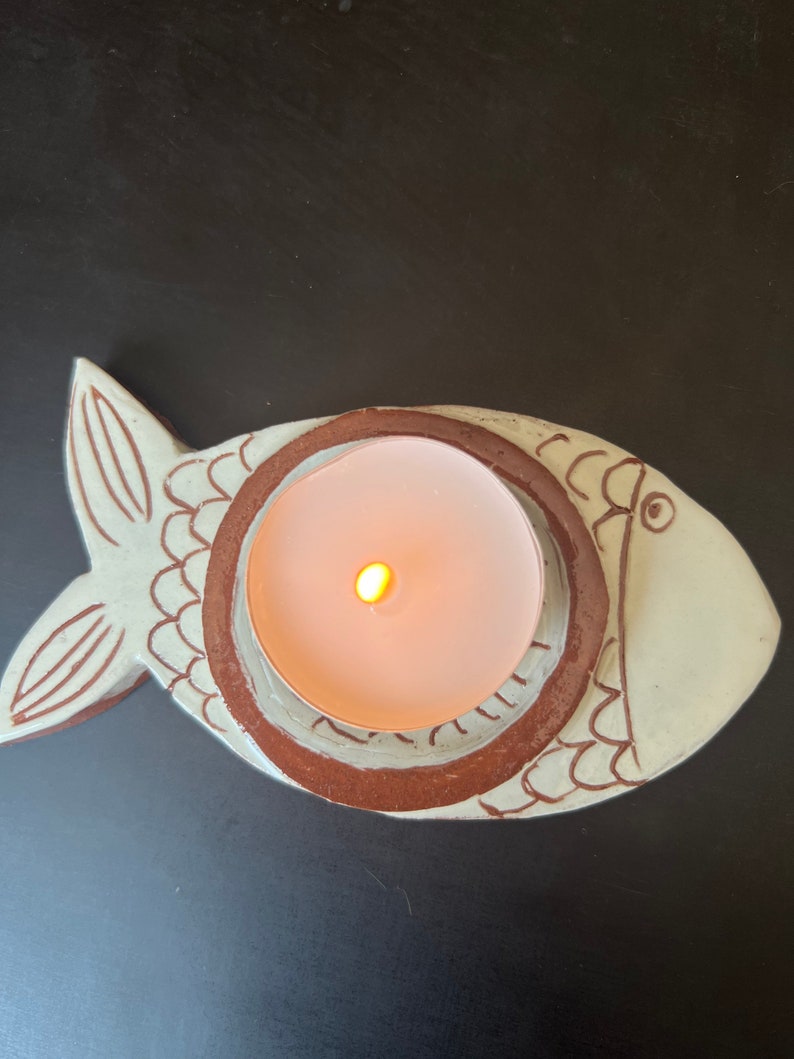 Ceramic Tea Light Holder-Tealight holder-Ceramic Fish-Candle Stand-Ceramics And Pottery image 3