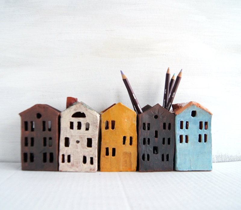 Gifts For Teachers-Ceramic Pencil Holder-Tealight And Candle Holder-Pottery