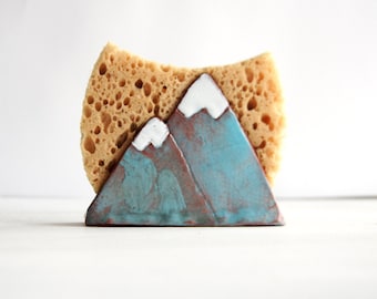 Mountain Sponge Holder-Napkin Holder-Housewarming -New Home Gift-Ceramics And Pottery