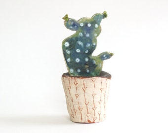 Ceramic Miniature-Ceramic Cactus-Botanica-Ceramic Flower-Desert Art