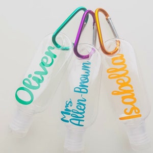 Refillable Hand Sanitiser Bottle - Teacher Gift - School - Travel, Personalised Gift for Teachers, Letterbox Gift, Personalised bottle