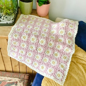 Daisy blanket crochet pattern, crochet blanket,  crochet daisy, granny square pattern, daisy blanket Pattern, crochet daisy flower