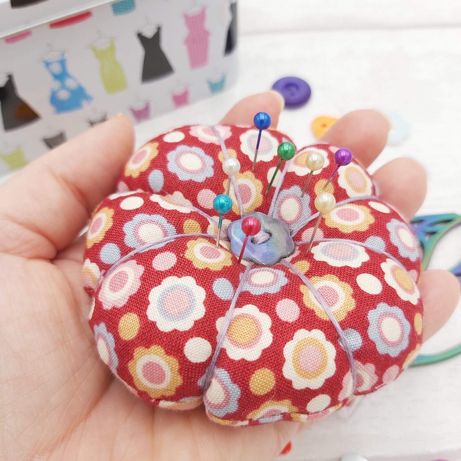 Handmade pin cushion perfect gift for any sewing enthusiast. Etsy