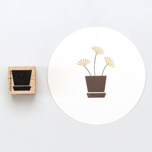 timbre | petit pot de fleurs