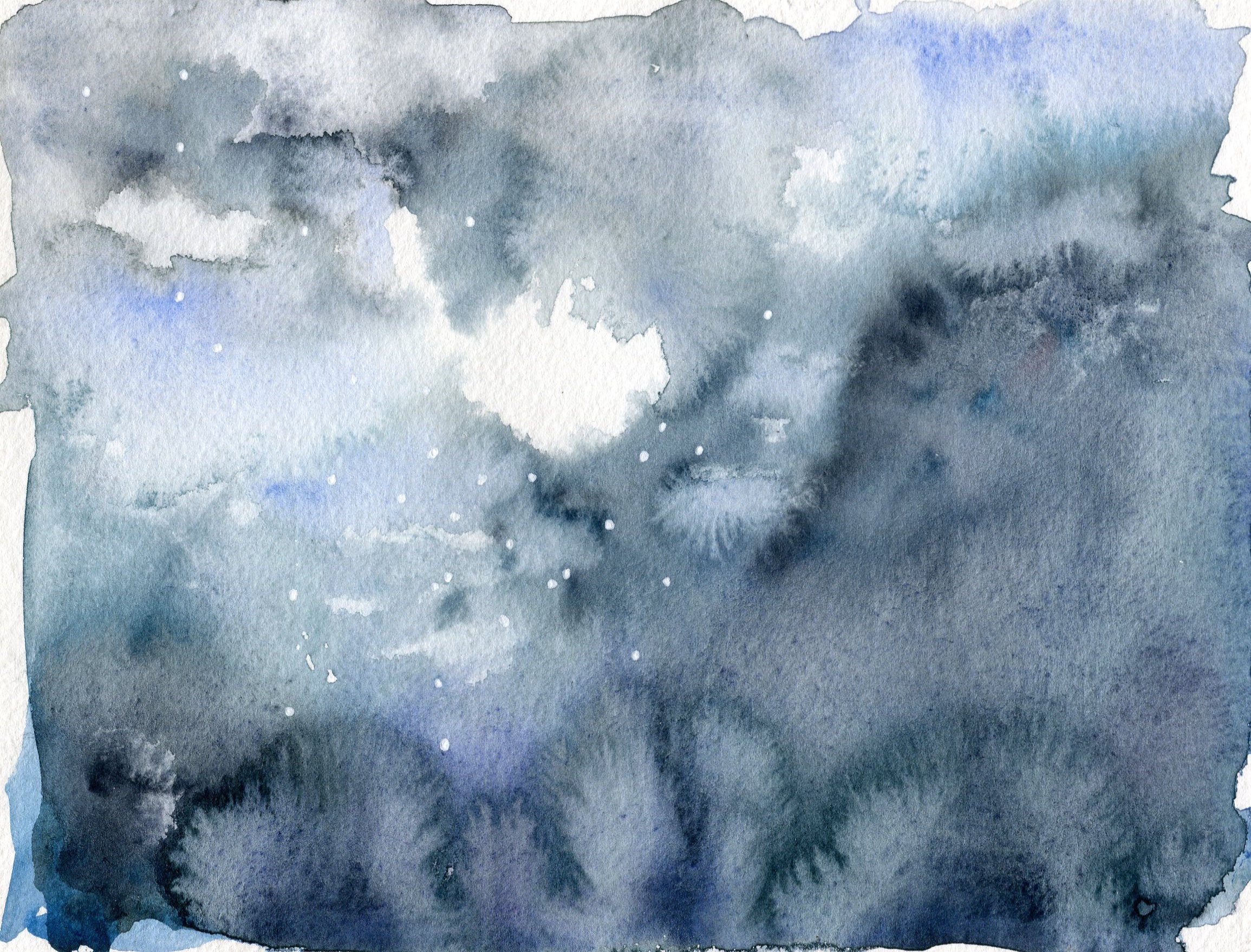 A cold and damp winter's dusk Original Watercolor on Etsy