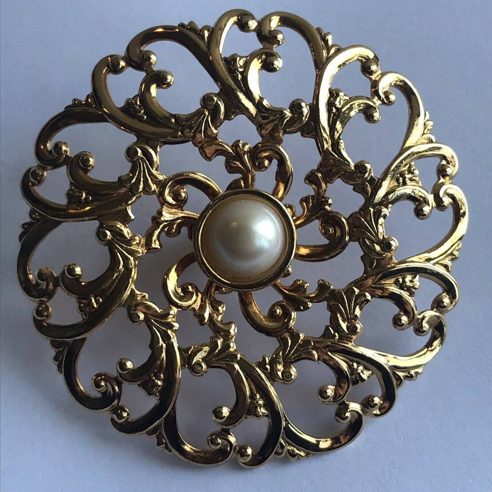 Vintage Circle Brooches Pins Bundle Of 4 Metal Gold Silver Etsy