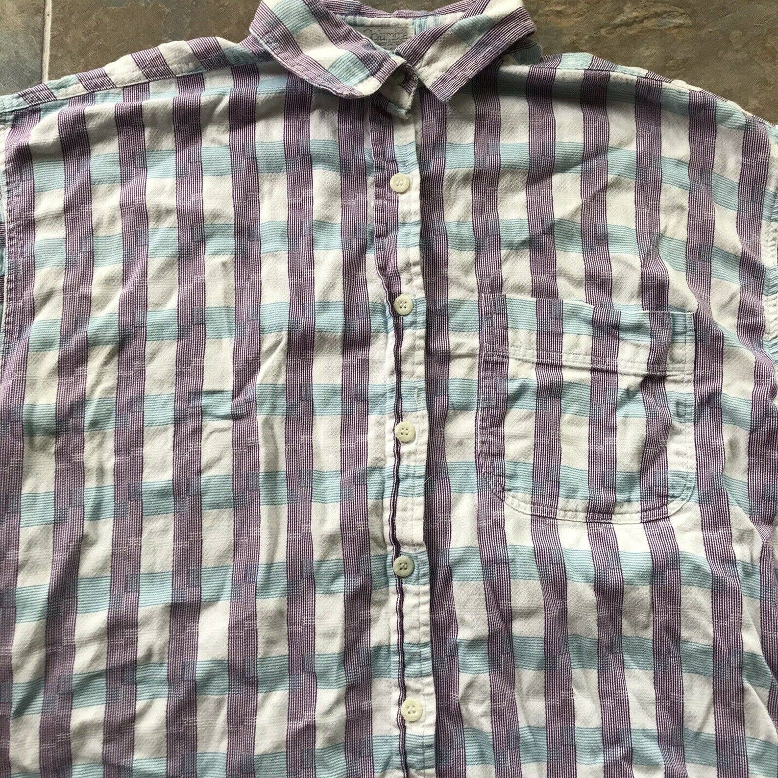 Columbia Womens Sz Large Vintage Button Up Shirt Plaid Purple Etsy