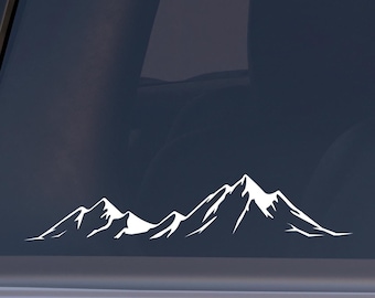 Mountain Range Vinyl Decal, Mountain Range Decal, car Decal, Decal for car, Mountain Range Sticker, Outdoors, hiking, bumper sticker