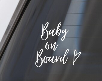 Waterproof Car Baby on Board sticker Decal with a heart