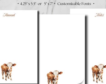 Personalized Calf / Baby Cow Notepad