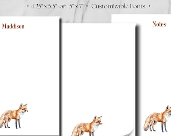 Personalized Fox Notepad