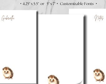 Personalized Hedgehog Notepad