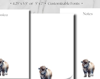 Personalized Baby American Bison Notepad