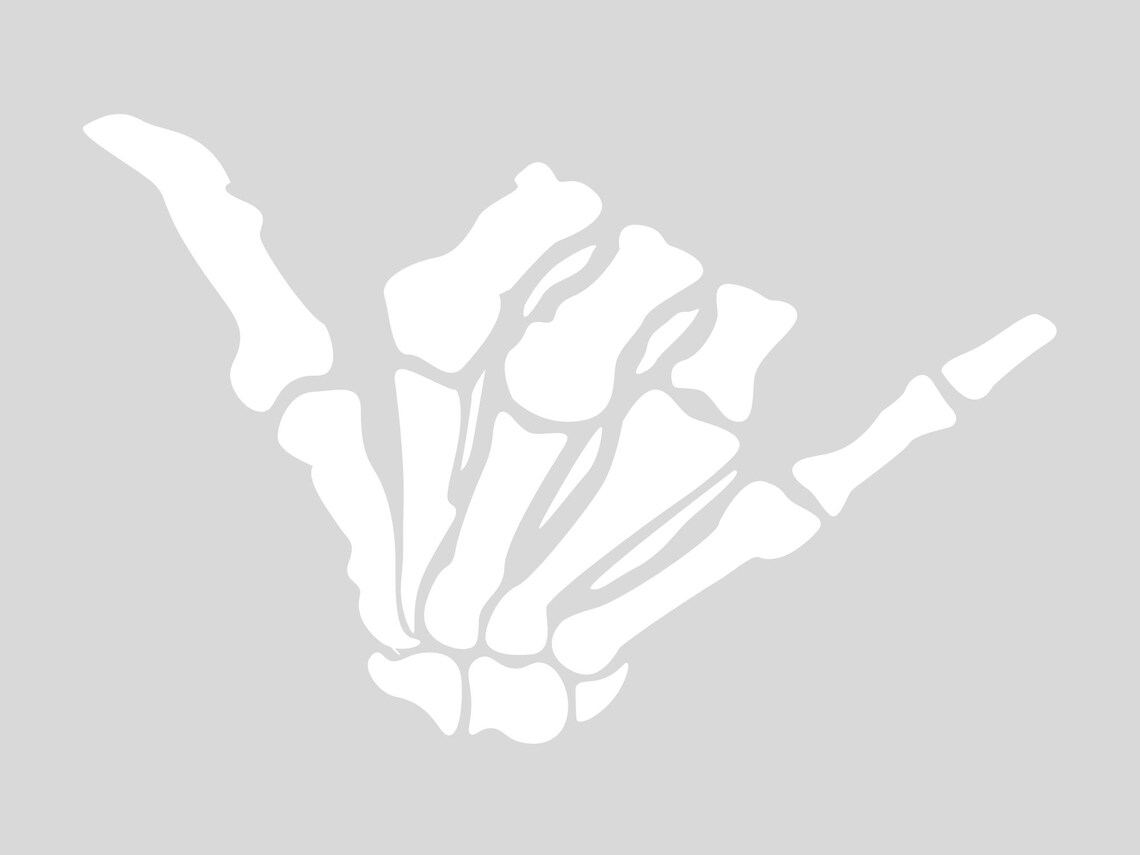 Shaka Skeleton Hand Sign, Decal for Car, Vinyl Decal Sticker, Car Decal ...