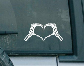 Skeleton hand heart, car decal, vinyl decal sticker,decal for car, decal for women, decal for men