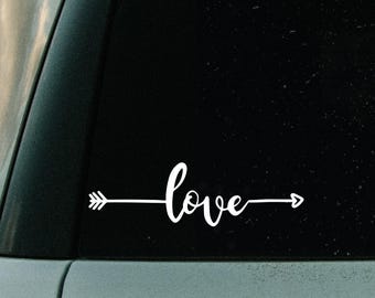 Love, arrow, Car Vinyl Decal, Positive Quote, Inspirational, Window, Laptop, Tumbler, free shipping