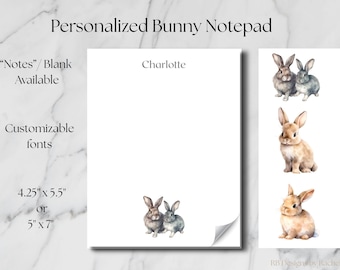 Personalized Bunny Rabbit Notepad