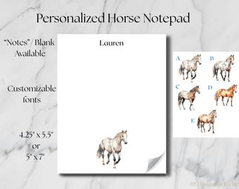 Personalized Horse Notepad