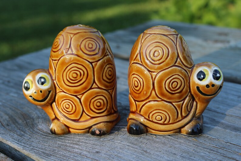 Cartoon Turtle Salt /& Pepper Shakers Made In Japan