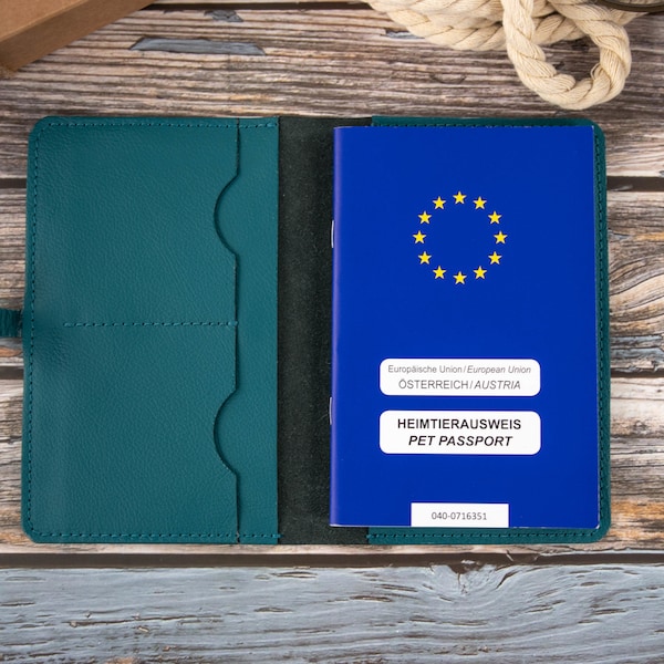 Couverture de passeport pour animaux de compagnie de l'UE, couverture de certificat de vaccination pour animaux de compagnie, couverture de passeport en cuir, couverture de passeport en cuir, couverture de passeport pour animaux de compagnie en cuir, couverture de passeport