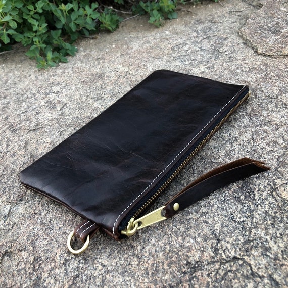 Mens leather zipper pouch 2025