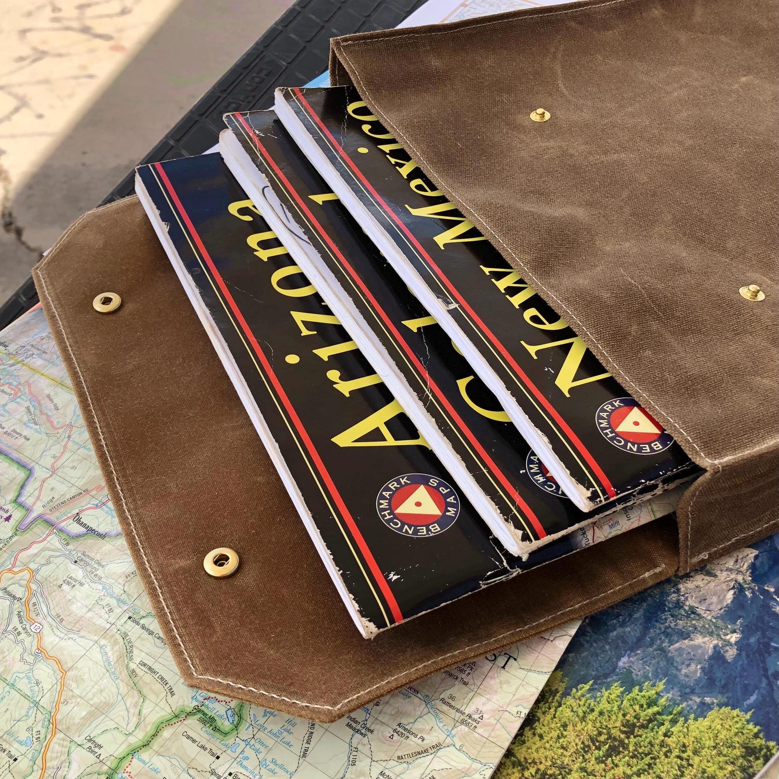 Large Atlas & Map Holder. Waxed Canvas Map Bag. A Weather Resistant ...