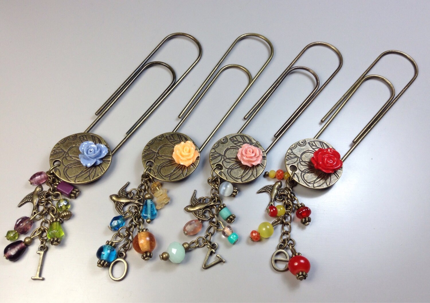 Giant brass paperclip bookmarks. personalized gifts. Etsy