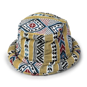Tribal Aztec Bucket Hat: Unisex Roll Brim Cotton Hat