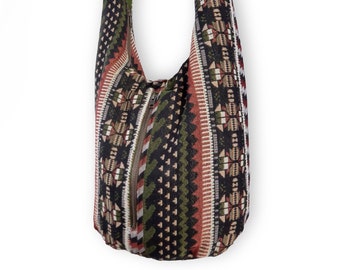 Sac à bandoulière tribal hippie élégant - imprimé aztèque unisexe, sac à bandoulière ethnique - végétalien, sac à bandoulière Hobo, sac à main bandoulière boho, sac à main indigène