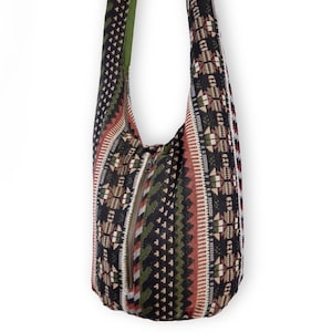 Stilvolle Hippie Tribal Crossbody Bag - Unisex Azteken Print, Ethno Schultertasche - Vegan, Hobo Sling Bag, Boho Crossbody Handtasche