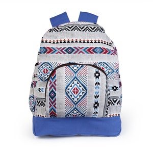 Mochila de lona azteca: bolso bohemio tribal de inspiración nativa