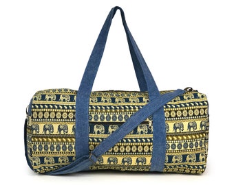 elephant print duffle bag