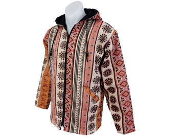 Tribal Print Zip Up Hoodie: Hippie Festival Jacket