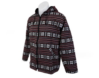 Tribal Print Full Zip Hoodie: Vintage Style Festival Jacket